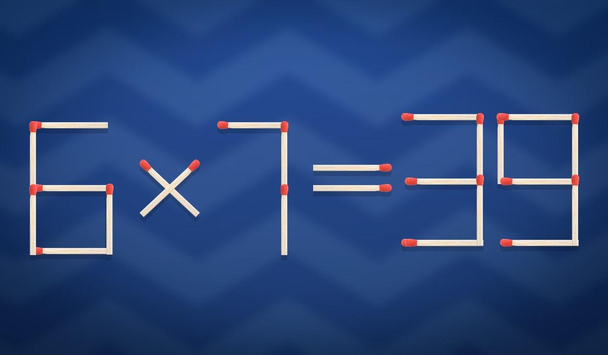 Desloca o fósforo para que a expressão matemática da imagem fique correta / Colagem Moje